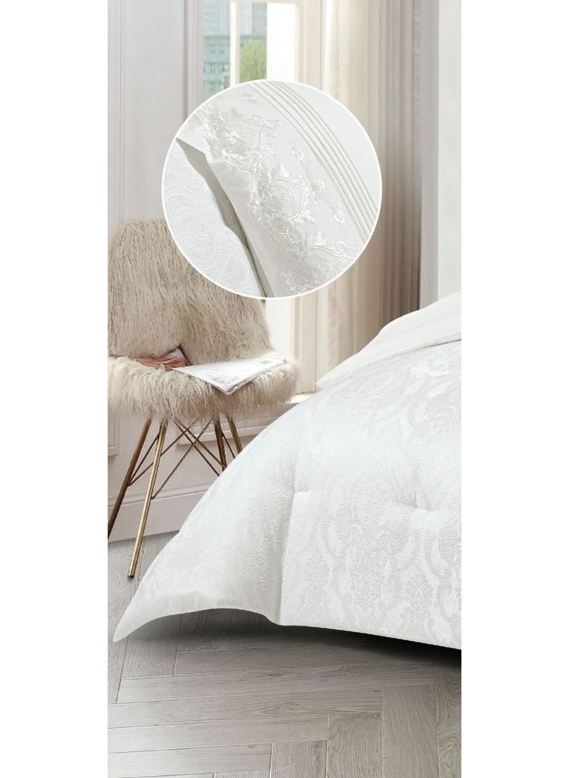 Xi Duo Duo Luxury royal bridal double bedspread with lace design made of microfiber, size 240*260cm - Image 4