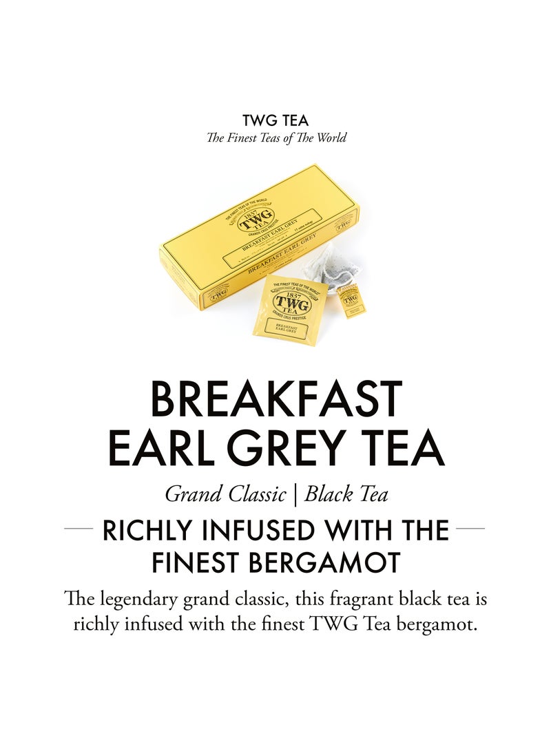 TWG Tea | Breakfast Earl Grey | Black Tea | Bergarmot | 15 Hand Sewn Cotton Tea Bags | Gift Set - Image 3