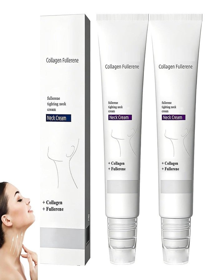 rexibuz 2Pcs Magic Collagen Fullerene Neck Cream, Firming & Lifting Neck Moisturizer, Neck Skincare with Collagen Peptides, with Roller, 50g / 1.77oz - Image 1