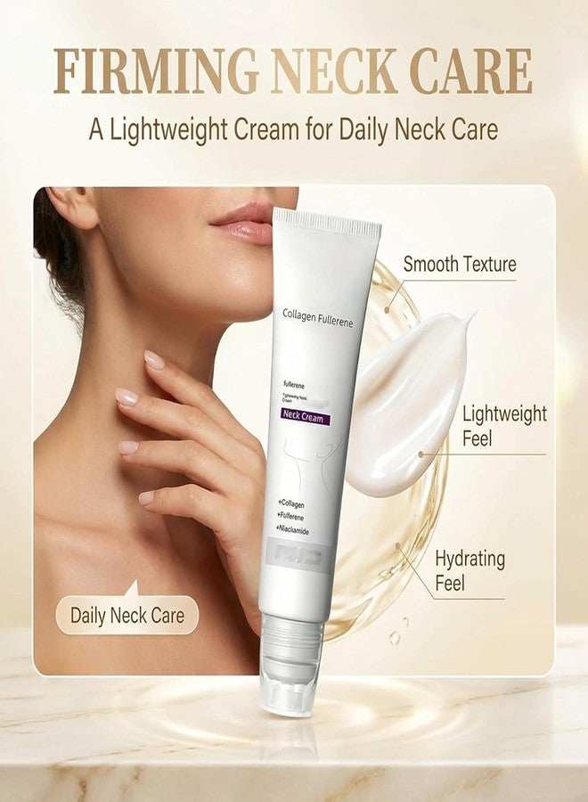rexibuz 2Pcs Magic Collagen Fullerene Neck Cream, Firming & Lifting Neck Moisturizer, Neck Skincare with Collagen Peptides, with Roller, 50g / 1.77oz - Image 2
