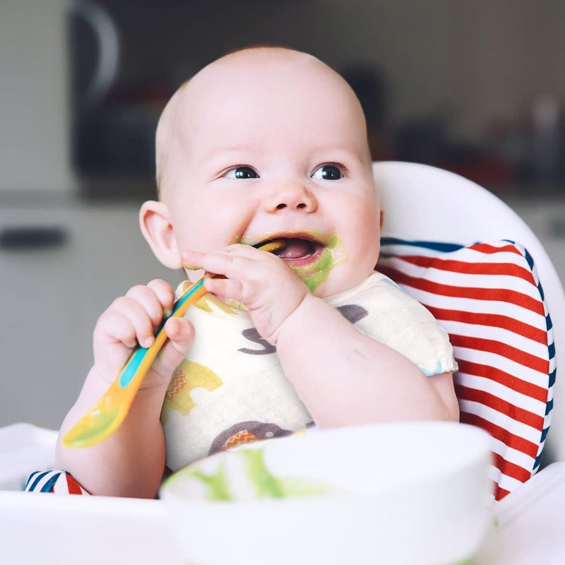 Kenning 20 Pack Muslin Baby Burp Cloths Large 20 x 10 Inches and 10 x 10 Inch Cotton Baby Burp Rags Cute Towel and Washcloths Face Towels 6 Layers Absorbent for Infant Shower 20 Styles - Image 5