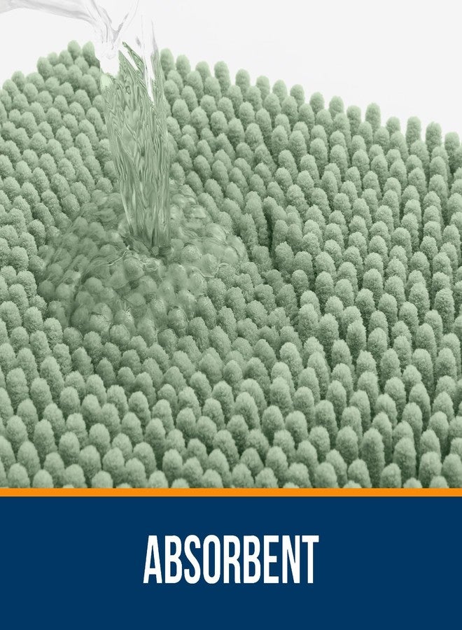 OLANLY Bathroom Rugs Sets 3 Piece, Soft Absorbent Chenille Bath Mats and U-Shaped Contour Toilet Rug, Quick Dry, Home Decor Accessories, Bath Mat Set for Bathroom (30"x20"+24"x16"+24"x20", Sage Green) - Image 3