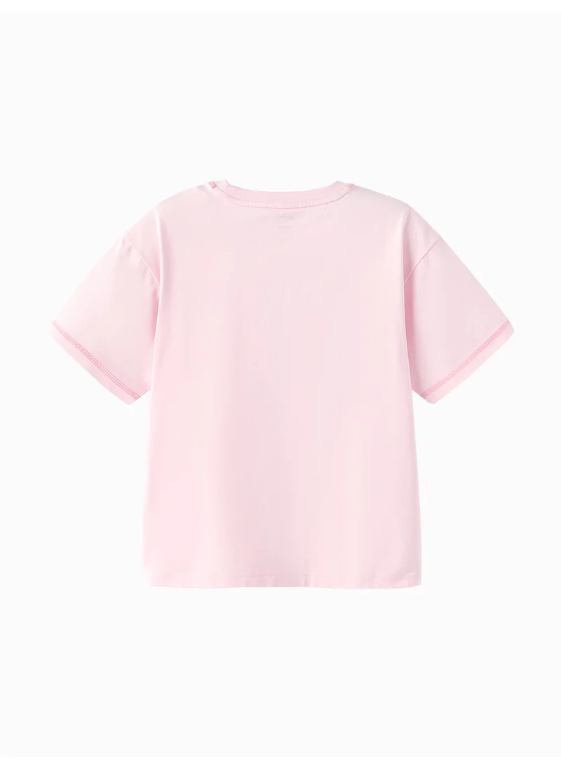 Balabala Kids Girl Round v-neck short-sleeved T-shirt