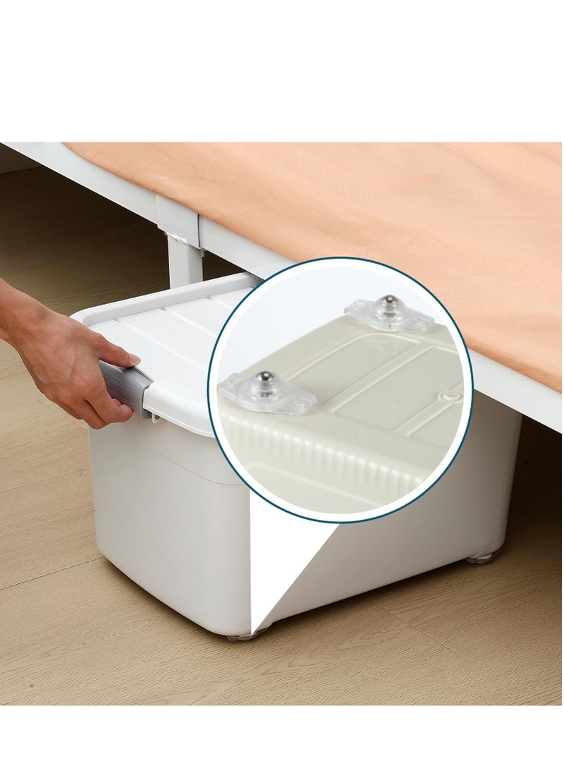 SYOSI - Self Adhesive Universal Wheels, 16Pack Clear Caster Wheels Swivel Wheels, 360° Rotation Stainless Steel Sticky Pulley for Bins Bottom Storage Box Furniture Trash Can, 20KG Load Capacity - Image 1