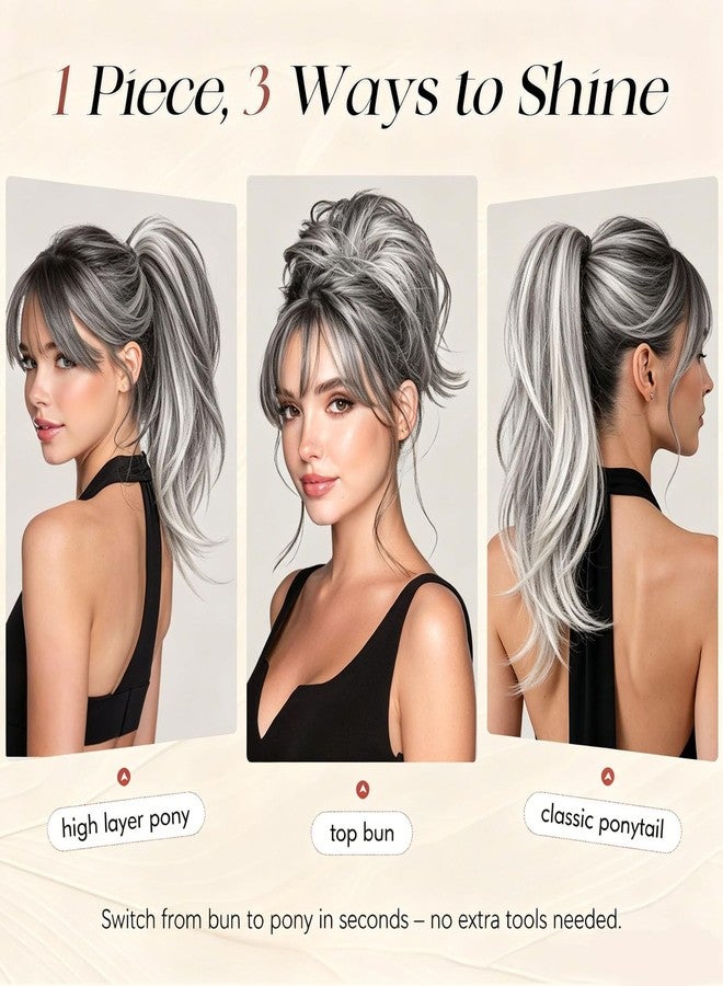 CartHome Hair Bun Clip, Instant Messy Hair Buns For Women, Grey Extensions for Women Styling, Quick Solutions For Busy Professionals, Soft Fashion Wear Decor - Image 4
