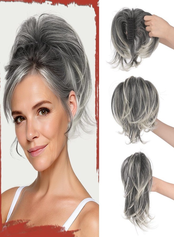 CartHome Hair Bun Clip, Instant Messy Hair Buns For Women, Grey Extensions for Women Styling, Quick Solutions For Busy Professionals, Soft Fashion Wear Decor - Image 1