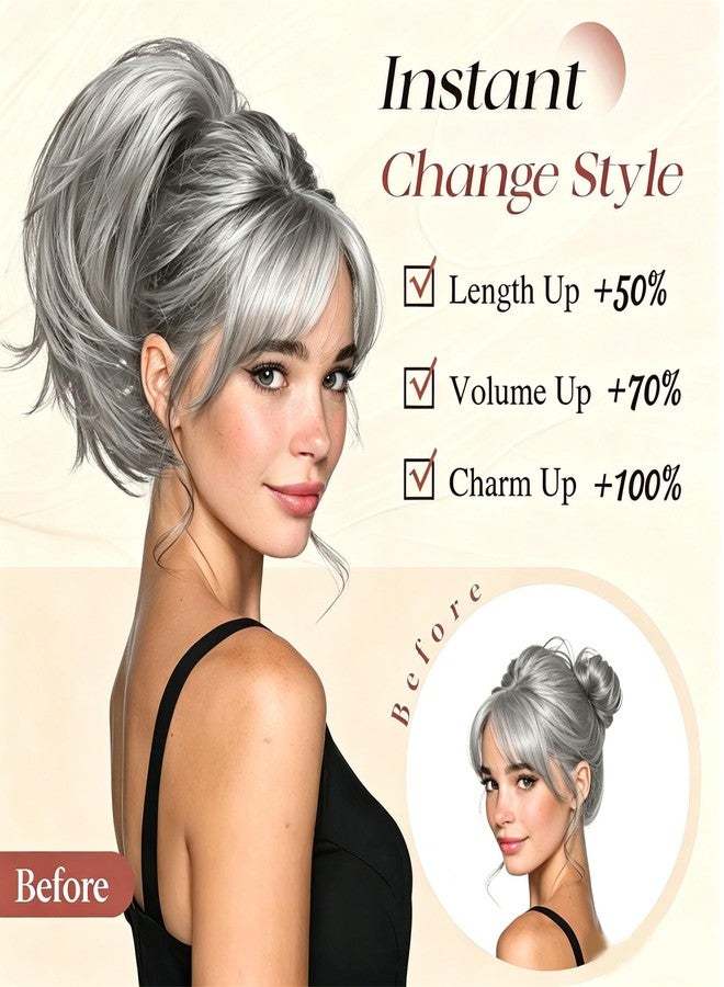 CartHome Hair Bun Clip, Instant Messy Hair Buns For Women, Grey Extensions for Women Styling, Quick Solutions For Busy Professionals, Soft Fashion Wear Decor - Image 5