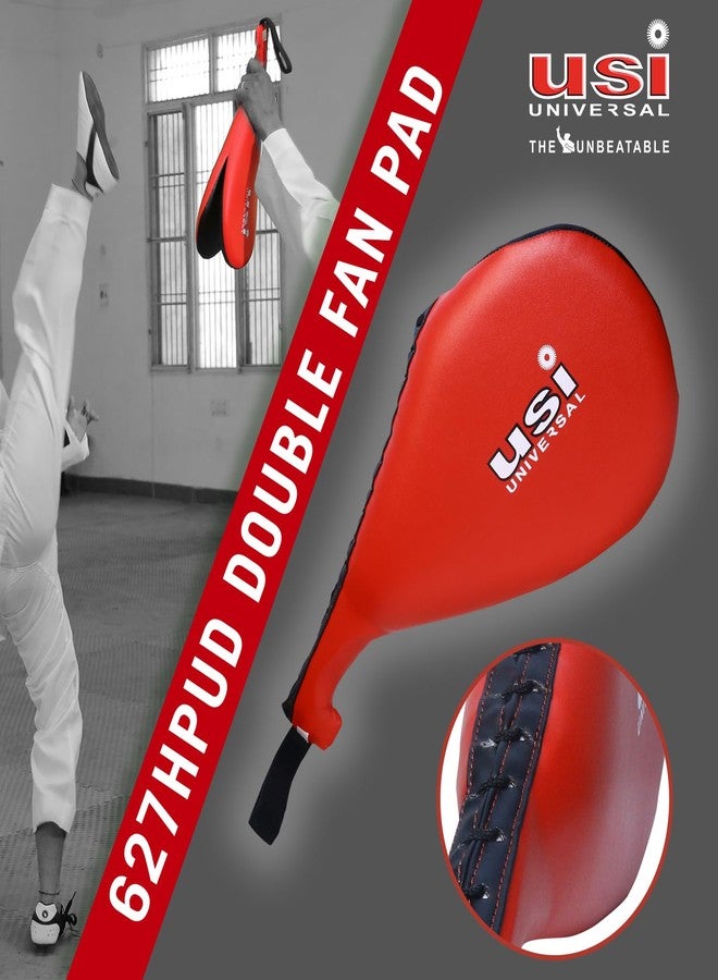 USI UNIVERSAL THE UNBEATABLE Taekwondo Pad Double, Red Taekwondo Kick Pads, Martial Arts Training Equipment, Kickboxing Striking Target Pads - Image 3