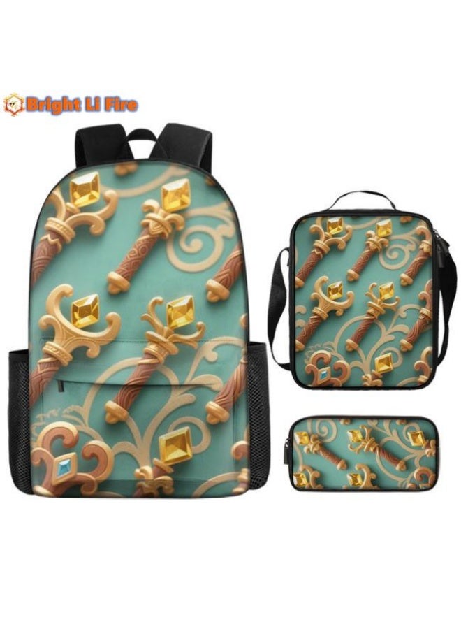 Bright Li Fire is a popular new interesting cartoon, fashionable and practical bag three-piece set (students, children, friends' outings, mountain climbing sports, etc. can be used) - 67 - Image 1