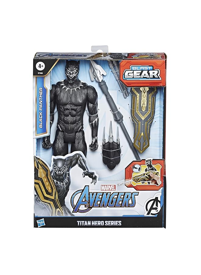 مارفل لعبة أفينجرز تيتان هيرو سيريز بلاست جير ديلوكس بلاك بانثر، مقاس 12 بوصة، مستوحاة من القصص المصورة للأطفال من سن 4 سنوات فما فوق - Image 2