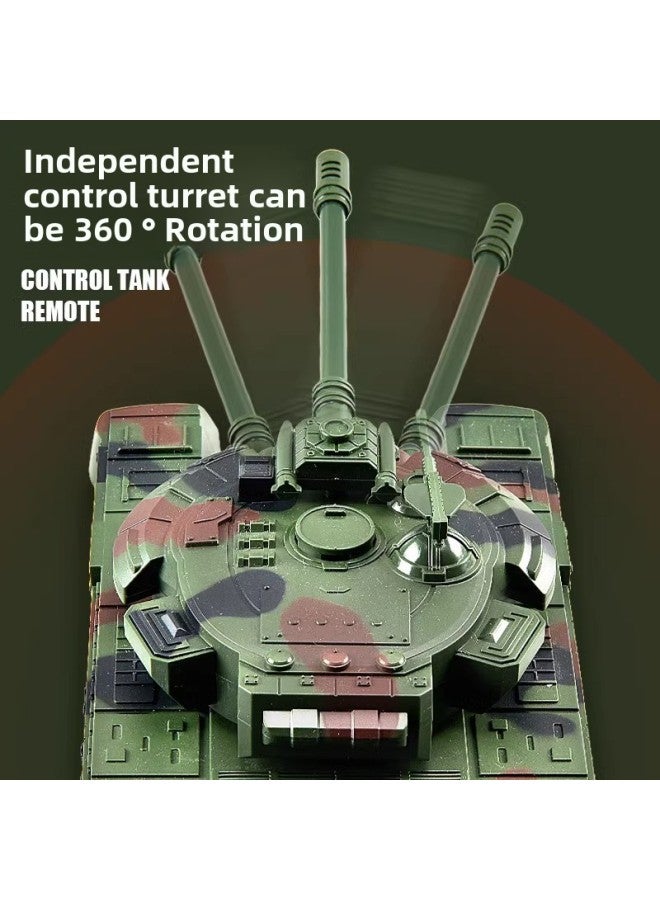 Simulation Remote Control Tank Crawler Model Toy Tank With Light Music Shooting Outdoor Children's Toys-Color:DH999-71 Nine-channel-2.4G CamouflaGe Green Tank - Image 3