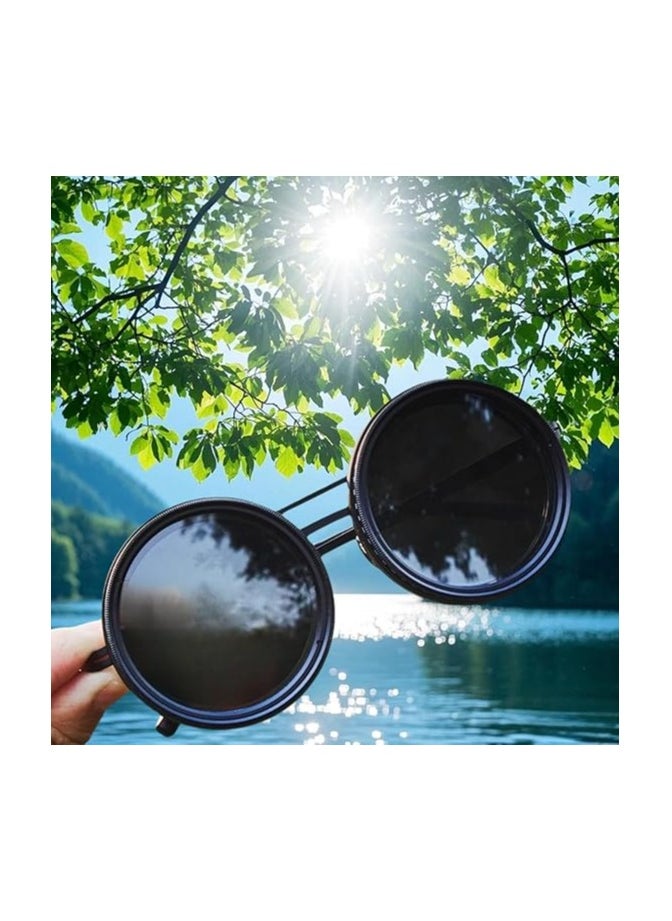 Generic - Adjustable Tint Sunglasses – Round Polarized Lenses with 1-9 Manual Tint Control, Built-in ND Filter & UV400 Protection – Unisex Fashion Frame for Men & Women - Image 1
