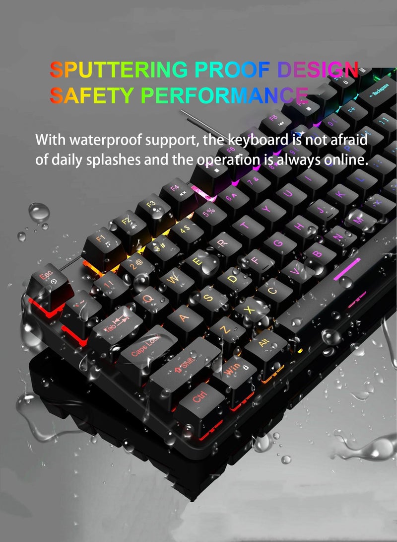 DRAKLAW Mechanical Gaming Keyboard 87 Keys Blue Axis With RGB Backlight Keyboard Wired Waterproof And Dustproof Suitable For Gaming PC/MacOs/Android  - Image 5