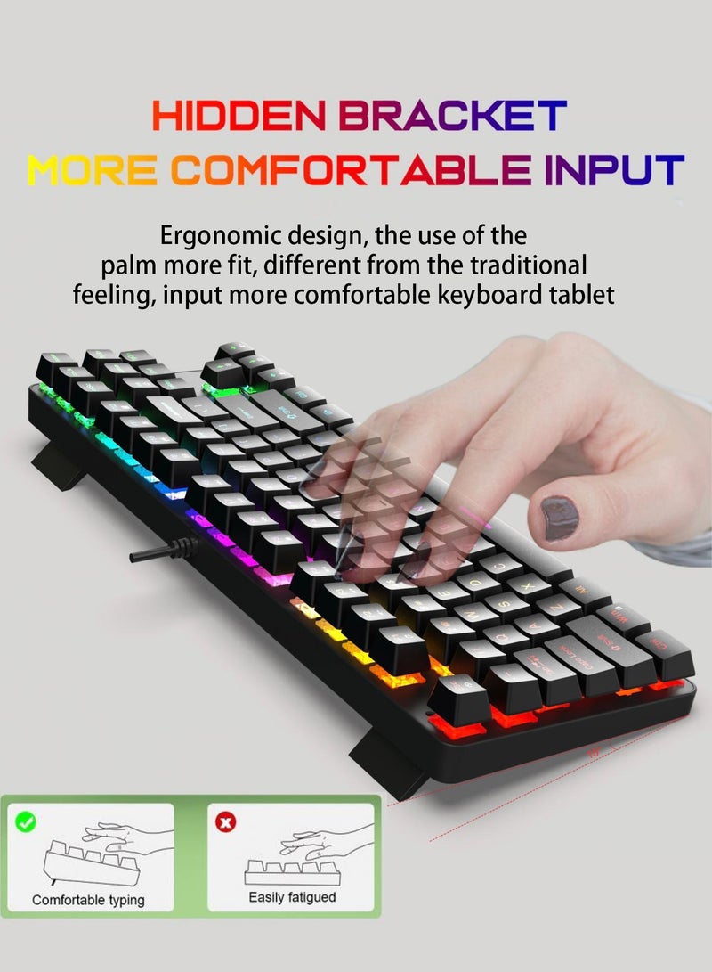 DRAKLAW Mechanical Gaming Keyboard 87 Keys Blue Axis With RGB Backlight Keyboard Wired Waterproof And Dustproof Suitable For Gaming PC/MacOs/Android  - Image 3