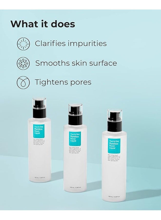 JS Two in One Poreless Power Liquid 100ml, Facial Moisturiser, Instant Clarifying and Tightening Pore, Smooth and Evens Out The Skin Texture  - Image 4