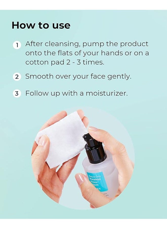 JS - Two in One Poreless Power Liquid 100ml, Facial Moisturiser, Instant Clarifying and Tightening Pore, Smooth and Evens Out The Skin Texture - Image 1