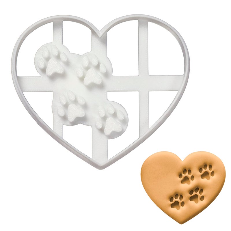 Heart Paw Prints cookie cutter 1 piece  Bakerlogy