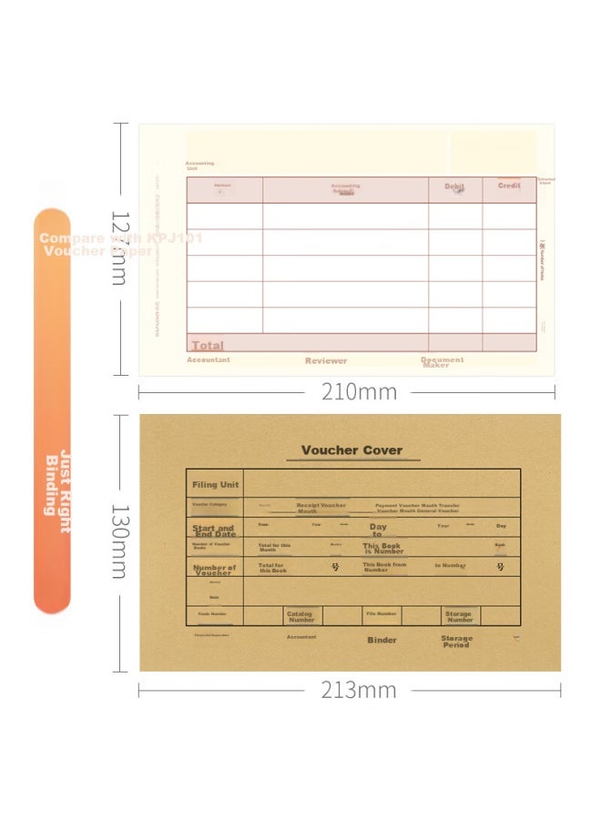 Simaa 50 Sets Kpj101 Yonyou Financial Voucher Cover, 213*130mm, Fm111 غلاف مستندات المحاسبة المالية - Image 2