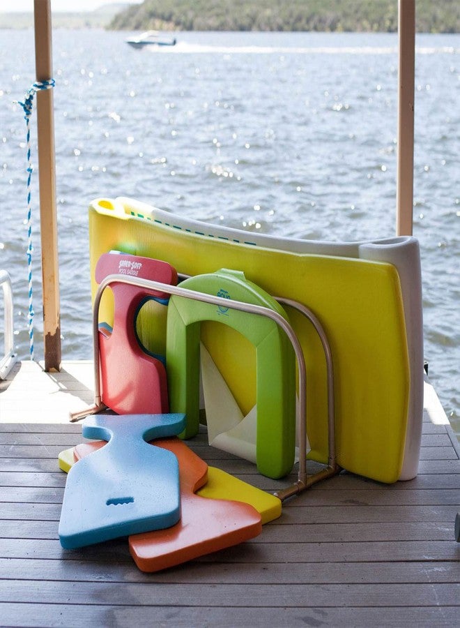 TRC Recreation Large Plastic Pool Float Storage Rack, Vinyl Coated PVC, 2 Slots for Drying and Storing Foam Loungers, Easy Assembly, Bronze - Image 3