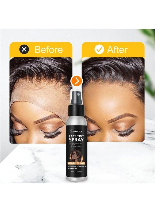 Lace Tint Spray, 2.7 Fl Oz Lace Tint Spray for Wigs (Medium Brown)