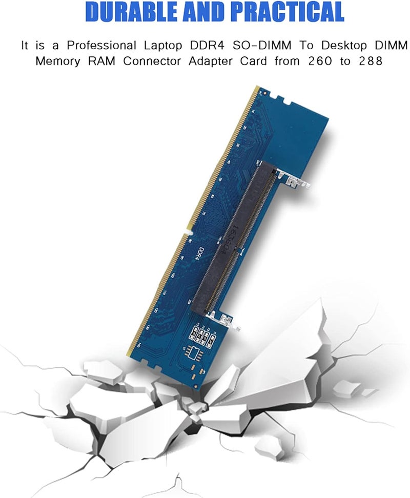 محول ذاكرة رام محترف من DDR4 SODIMM للكمبيوتر المحمول إلى DIMM لسطح المكتب، محول من 260 إلى 288 دبوس مع حماية من التيار الزائد لترقية واختبار الكمبيوتر الشخصي. - Image 5