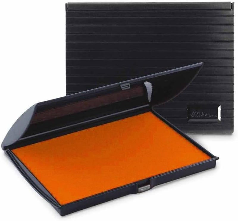 Infusion 5" x 7" Large Stamp Ink Pad for Rubber Stamps, Your Go to Large Stamp Ink Pad for Bright Color, Even Coverage and Durability, Orange Stamp Pad - Image 1