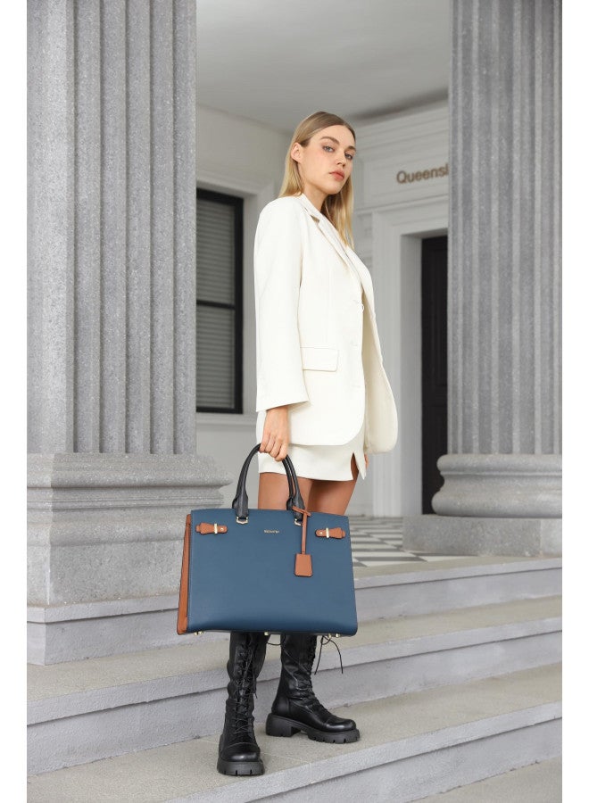 BOSTANTEN Briefcase for Women 15.6 Inch Genuine Leather Laptop Briefcase Shoulder Work Tote Bag Purse - Image 2