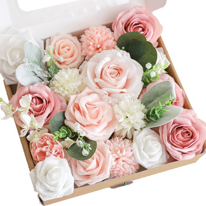 ARTIFICIAL FLOWERS FOR DIY WEDDING DECORATION BRIDAL BOUQUET TABLE CENTERPIECES FLOWER GARLAND WREATHS AISLE ARCH FLOWER DECORATION HOME DECOR DREAMY BLUSH