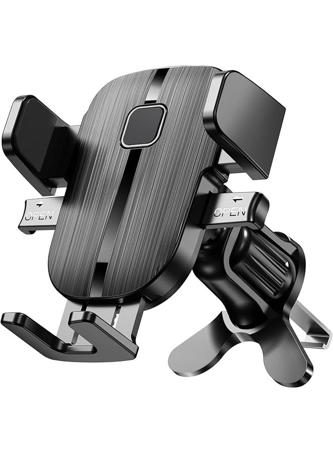 Green Tiger Car Phone Holder For Air Vent, Metal Hook Clip Car Mount, Universal Cradle for iPhone Android Smartphones (Black)