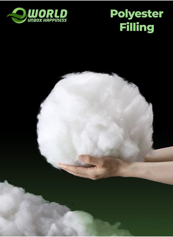 Eworld - White Polyester Filling Fluffy High Resilience Stuffing for Cushions, Pillows, Teddy Bear and Toy Hypoallergenic Lofty Hollow Filling for Sofas and Bedding, (500, 1000, 1500, 2000, 3000, 4000, 5000g) - Image 1