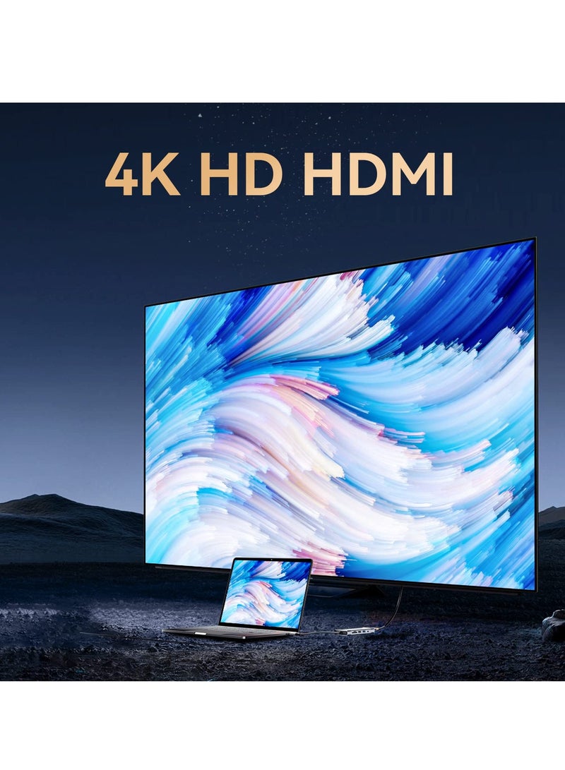 موزع USB C 8 في 1 بقوة 100 واط، ونقل بيانات بسرعة 10 جيجابت في الثانية، ومنفذ HDMI بدقة 4K، ومتوافق مع أجهزة MacBook وiPad وHP وDell وASUS وLenovo - Image 5