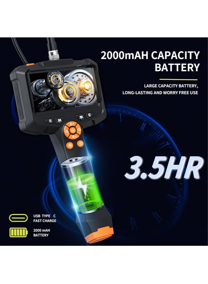 ZetRA Industrial Endoscope Camera with Light, 1080P HD Borescope Tools with 8 Adjustable LED Lights, 4.3" Endoscope with 16.4ft Semi-Rigid Snake Camera, IP67 Waterproof Inspection Borescope, Mechanic Tool - Image 3