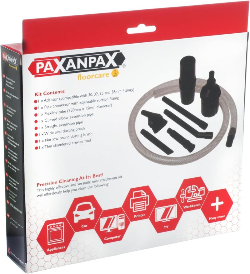 Paxanpax PFC948 Universal Vacuum Cleaner Mini Attachment Kit for Intricate Cleaning - Image 3