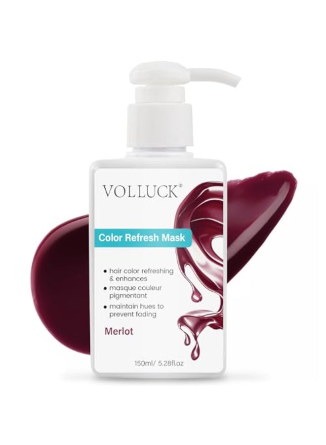 VOLLUCK Color Depositing Conditioner 3in1 Crueltyfree Color Depositing Hair Mask for Enhances Shine Softness Nonfoaming for All Hair Types Merlot 528 Fl oz - Image 1