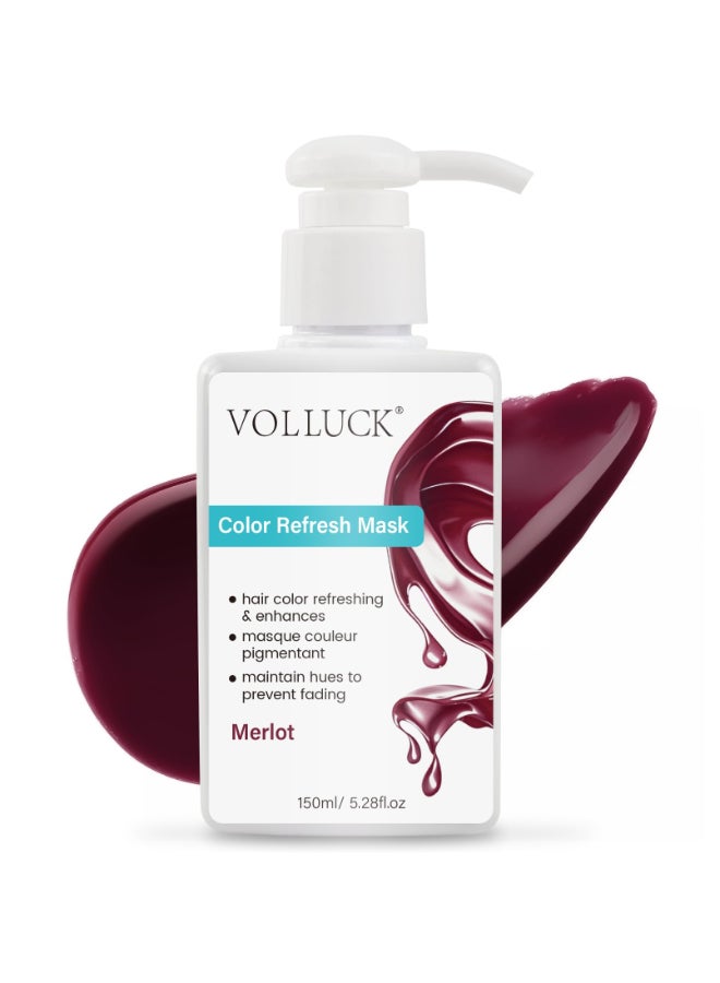 VOLLUCK Color Depositing Conditioner 3in1 Crueltyfree Color Depositing Hair Mask for Enhances Shine Softness Nonfoaming for All Hair Types Merlot 528 Fl oz - Image 2