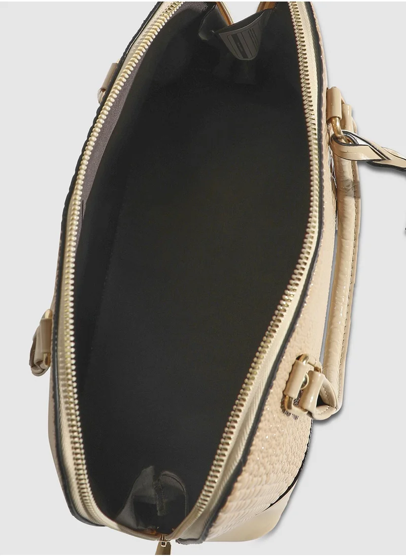 صوص هاوت Croc Top Handle Handbag - Beige