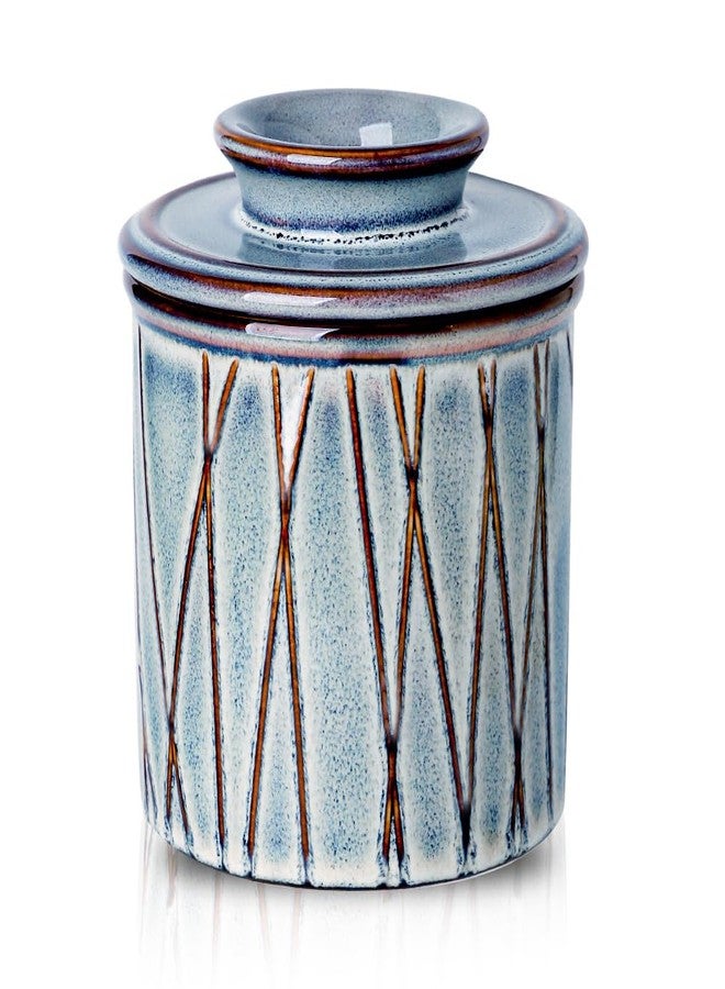 HVH Ceramic Butter Crock, French Butter Dish with Lid for Countertop, Butter Crock with Water, Butter Keeper for Counter, Butter Holder for Soft Butter (Wabi sabi) - Image 1