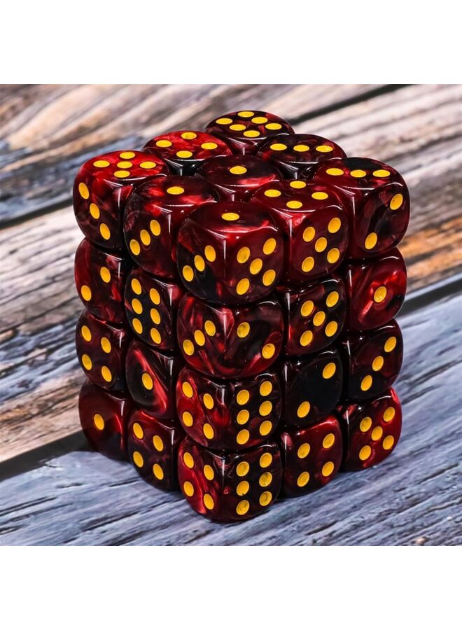 30 of Pack 16MM 6 Sided Mini Dice Set,Two Colours D6 Game Dice Set, 6 Sided Standard Dices for Yahtzee, Bunco or Teaching Math,with Portable Plastic Box(Dark Red+Black) - Image 4