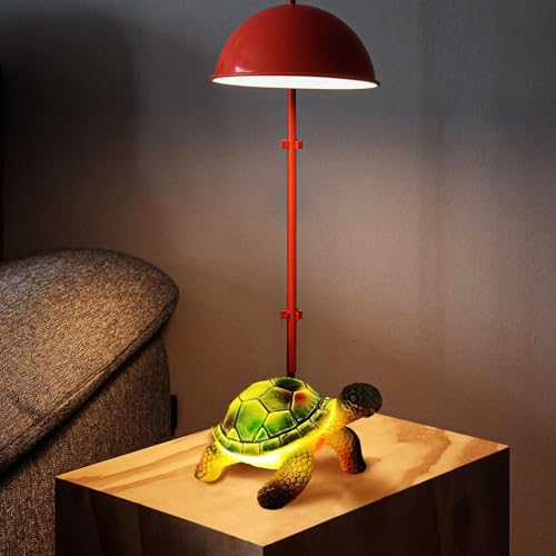 Yevheniy 3D Animal Lamp Retro Stained Animal Night Light Lamp Vintage Animals Table Lamp Bohemian Resin Animal Lamps for Bedroom Living Room Dining Room Nursery Office Home Decoration Sea Turtle - Image 3