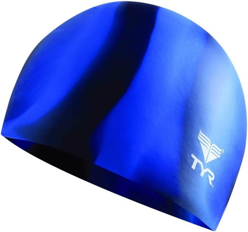 TYR Multi-Color Silicone Adult Swim Cap - Blue - Image 1