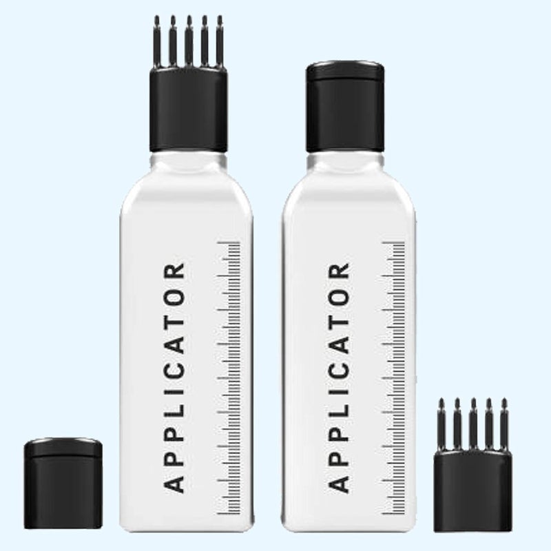 VREENY Hair Root Applicator Bottle with Comb Cap for Applying Hair Oil, Shampoo and Medicine (R_A_B_Pack of 02) - Image 1