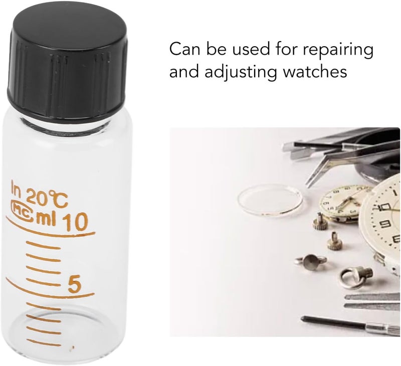 BOWUAI Anti Diffusion Glass Bottle 10ML, Watch Repair Tool, Prevent Diffusion Liquid Bottle with Leak Proof Design, Premium Glass Oil Bottle for Perfume Essential Oils and Small Liquids - Image 2