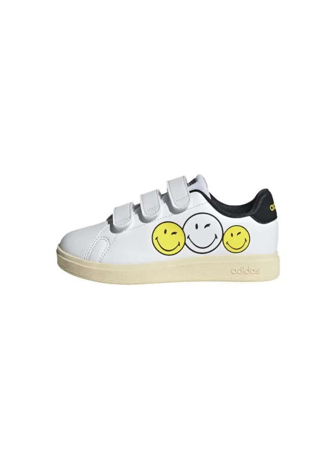 اديداس Adidas Advantage Smiley Cf C White Sportswear Shoes For Kids 13.5K