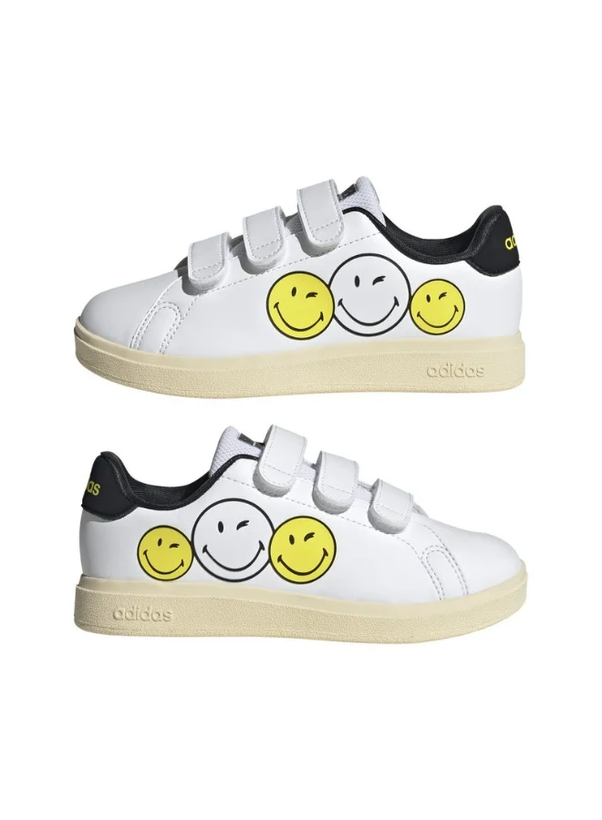 اديداس Adidas Advantage Smiley Cf C White Sportswear Shoes For Kids 13.5K