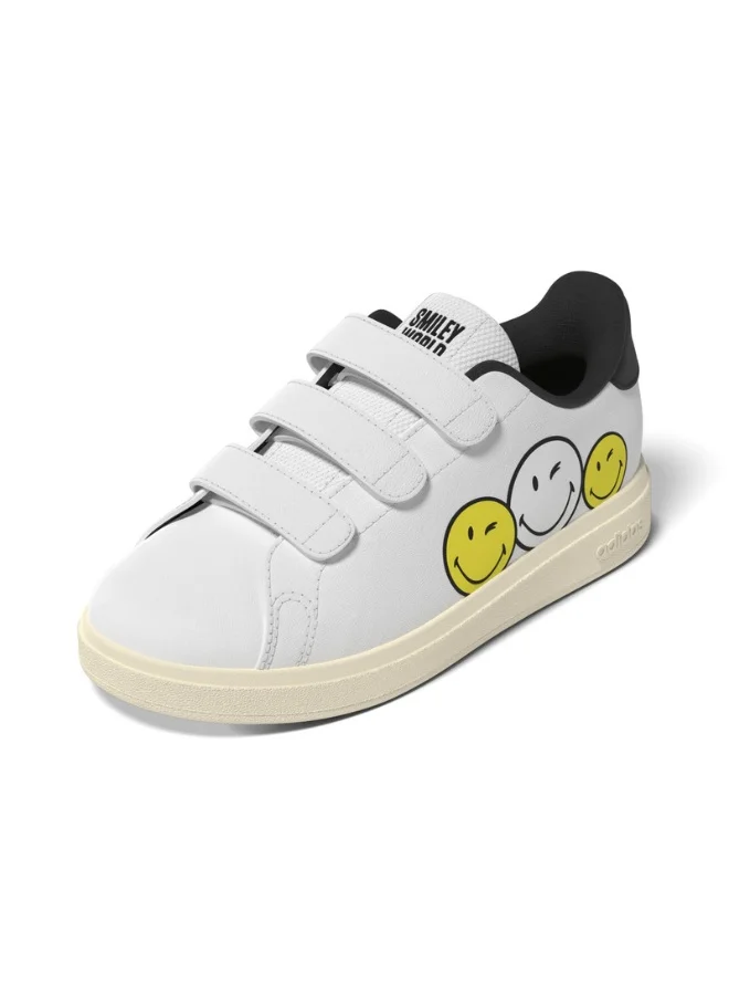 Adidas Advantage Smiley Cf C White Sportswear Shoes For Kids 13.5K