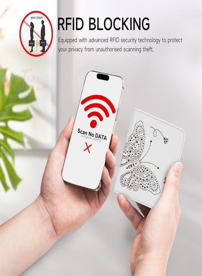 KITEVIUN محفظة KITEVIUN صغيرة بتقنية RFID للنساء، رفيعة للغاية، محفظة نسائية صغيرة الحجم قابلة للطي، محفظة جيب نسائية بيضاء - Image 5