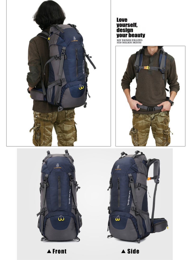 MissTiara 60L High-Capacity Waterproof Outdoor Sport Camping and Hiking Backpack With Shoe Compartment - Image 2