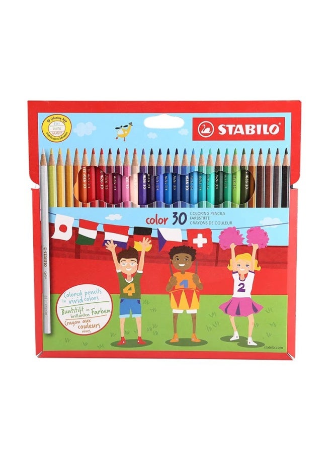 ستابيلو Stabilo أقلام رصاص ملونة، 12/18/24/30 لون، أقلام رصاص زيتية ملونة للأطفال والطلاب، السلسلة 19، 30 لون، هدية يوم الطفل - Image 1