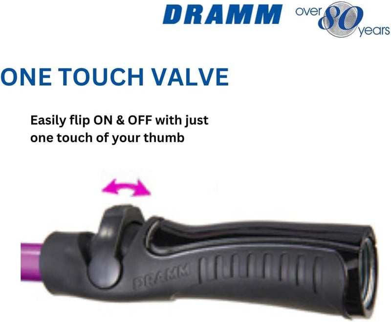 Dramm 13614 Rain Select Rain Wand with 9-Pattern Adjustable Spray Head & One Touch Thumb Control, 16-Inch Aluminum Watering Wand, Green - Image 5