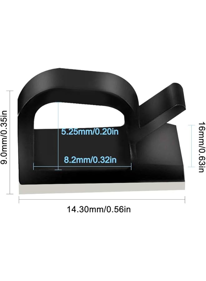 erorex 60 Pcs Adhesive Cable Clips Plastic Cable Cord Organziers Cable Storage Management Clip For Home Office Black White - Image 3